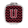 Carolines Treasures Letter U Chevron Garnet and Black Compact Mirror CJ1052-USCM